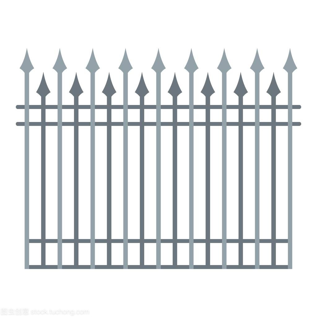 護欄與金屬桿圖標, 平面風格